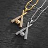 Baseball Stick Hip Hop Sports Full Diamond Necklace Mens Trendy Accessories European and American