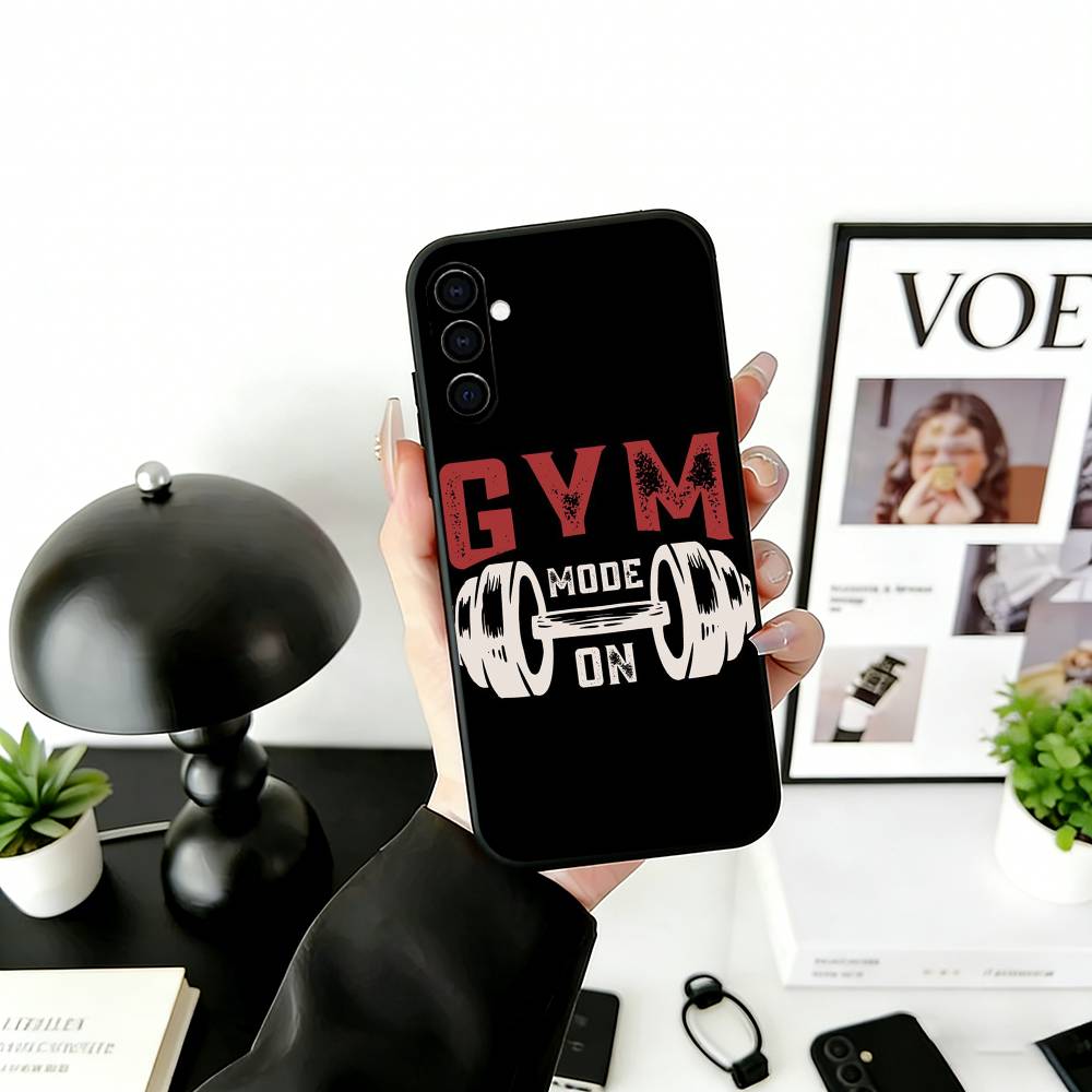 

Gym Moode On Phone Case For Samsung Galaxy A73,A72,A71,A70,A53,A52,A51,Soft Silicone Black Cover Samsung a40