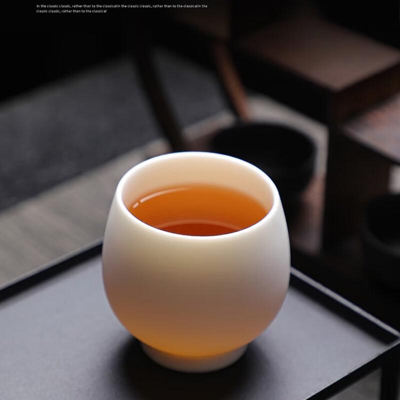 Tuopai Unglazed Matte Mutton-Fat Jade Porcelain Master Tea Cup