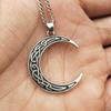 Elegant Celtic Crescent Moon Alloy Pendant Necklace