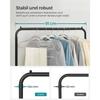 SONGMICS Clothes Rack on Wheels, Single-Rail Metal Garment Rack, with Storage Shelf, Top Rail Holds up to 40 kg, Black