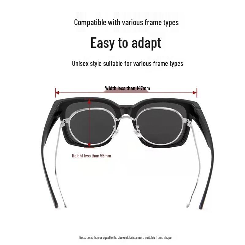 Polarized Clip-On Sunglasses for Over Prescription Glasses - Unisex, Perfect for Driving, Fashionable, Summer Style, Sun Protection
