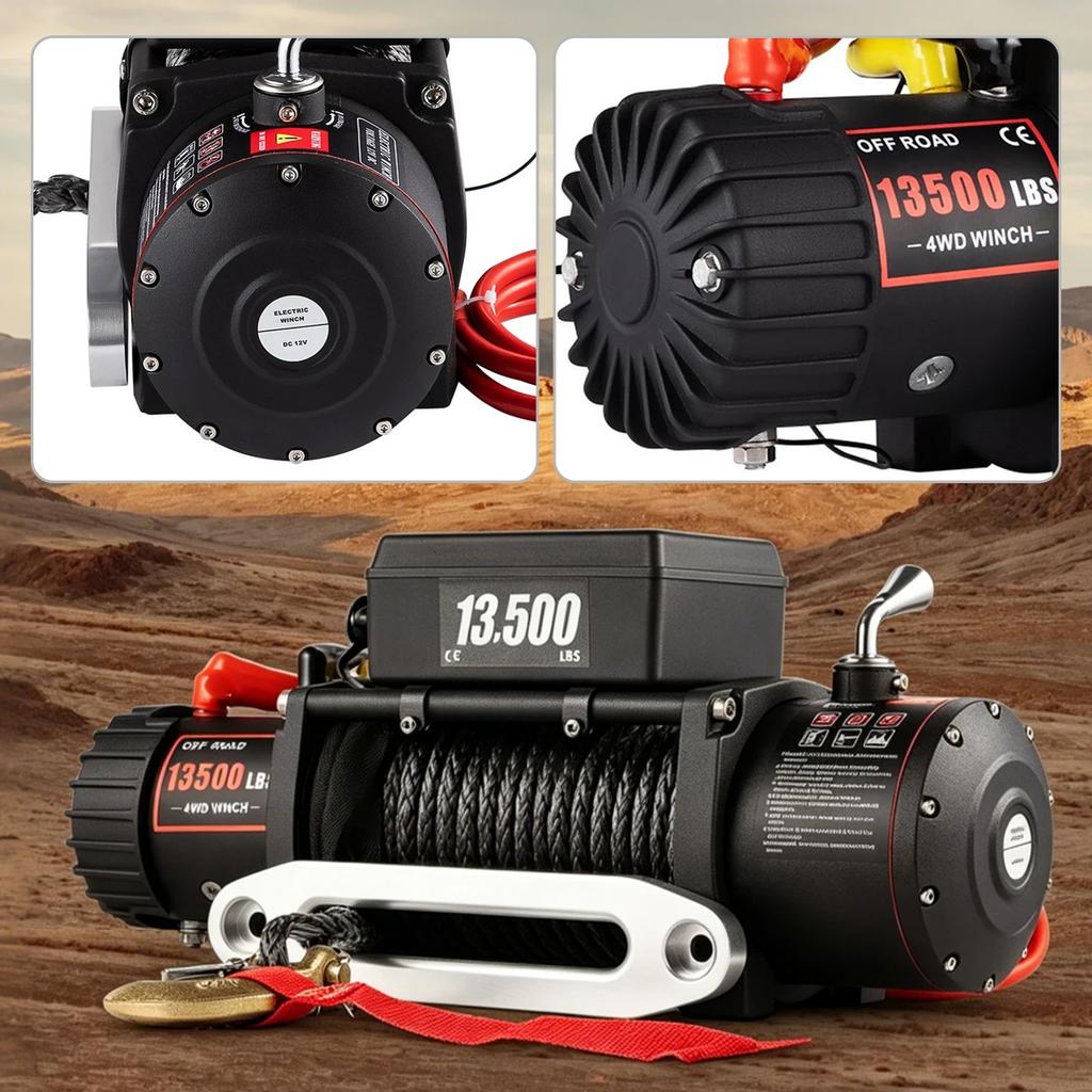 Argano Portatile per Rimorchio Auto Camion Fuoristrada con Controllo Wireless 3500-13500 LBS Argano Auto Cablato per ATV/UTV SUV Camion Traino Fuoristrada