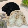 Hollow Out Crochet Hollow Flower Knitted Hat Warm Knit Cap Sweet Warm Beanies Hat  Autumn