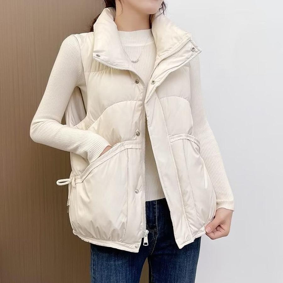 

Пуховий бавовняний жилет Жіночий верхній одяг П ятизіркове бавовняне пальто Безрукавна тепла куртка Оптом M білий