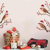 Merry Christmas Theme Festival Party Sticker Red Berry Branches Decorative  Glass Decoration