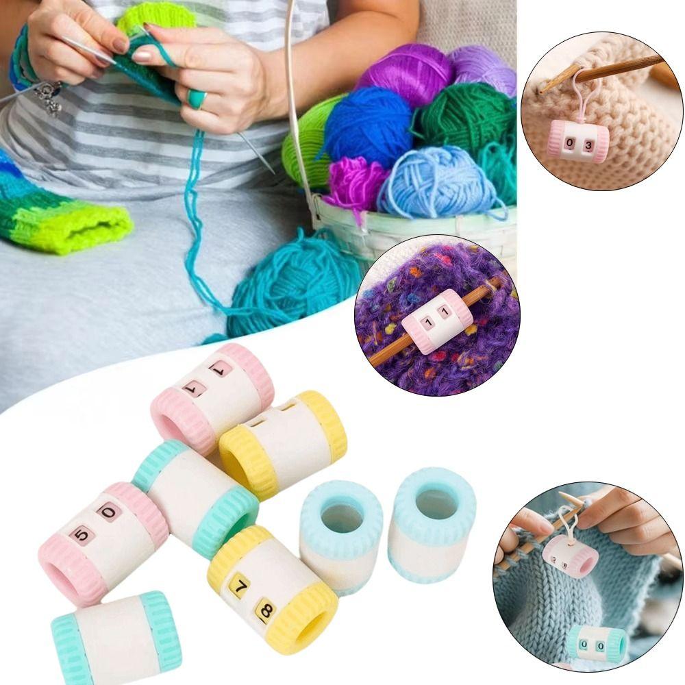 DIY Manual Handheld Knitting Stitch Counter Plastic Universal Knitting Row Counter Mini Knitting Tally Counters Sewing