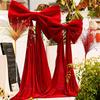 Extra Large Red Velvet Bow Wedding Decoration - Bridal Room & Photo Backdrop