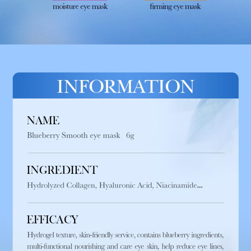 Blåbär Frukt Slät Ögonmask SADOER Återfuktande och Återfuktande Ögonmaskplåster
