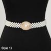 Ladies' Elastic Thin Waistband with Pearl Rhinestone Waist Chain Simple Korean Style Drawstring Belt Women Apparel Accessories
