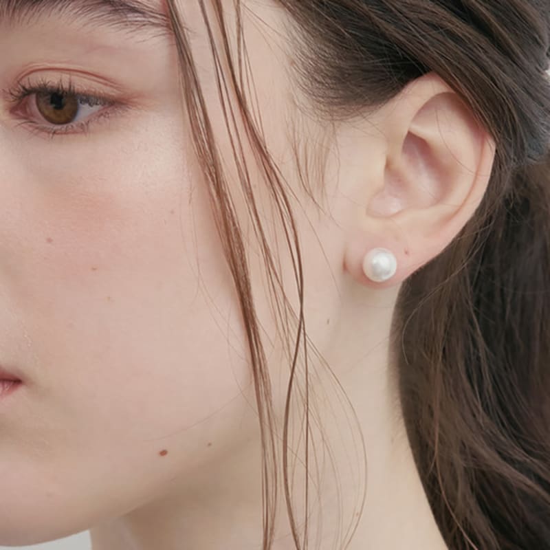 SOSOO 925 Silver 8mm Pearl Earrings