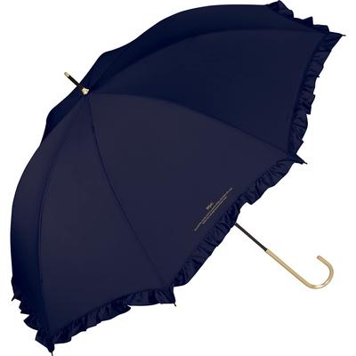 Feminine Long For Both Sunny and Rainy Gold For Commuting To Work or School Wpc. Umbrella, Ruffles, Navy, Umbrella, 58cm, Women's, Days, Large, Cute,