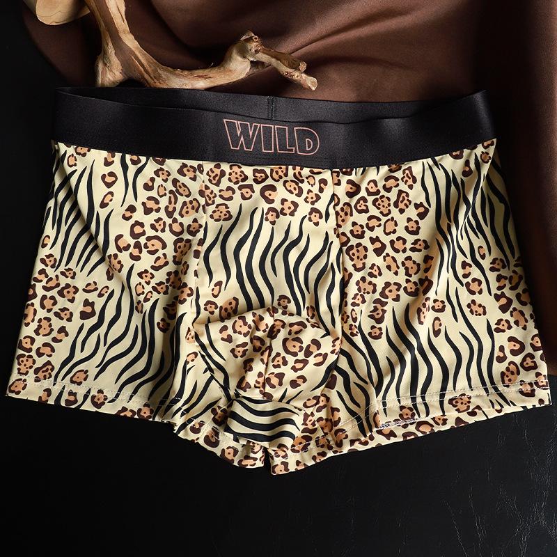 Men s Leopard Print Ice Silk Boxer Briefs - Breathable & Cool 2025 Edition