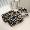 Travel Cosmetic Bag Leopard Zebra Print Makeup Bag Zippered Cosmetic Pouch for Makeup Brushes Pens Lipsticks