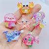 10 Sparkling Resin Cartoon Marine Animal Decorative Beads for Weddings, DIY, and Jewelry, Suitable for DIY Phone Cases, Home Dec