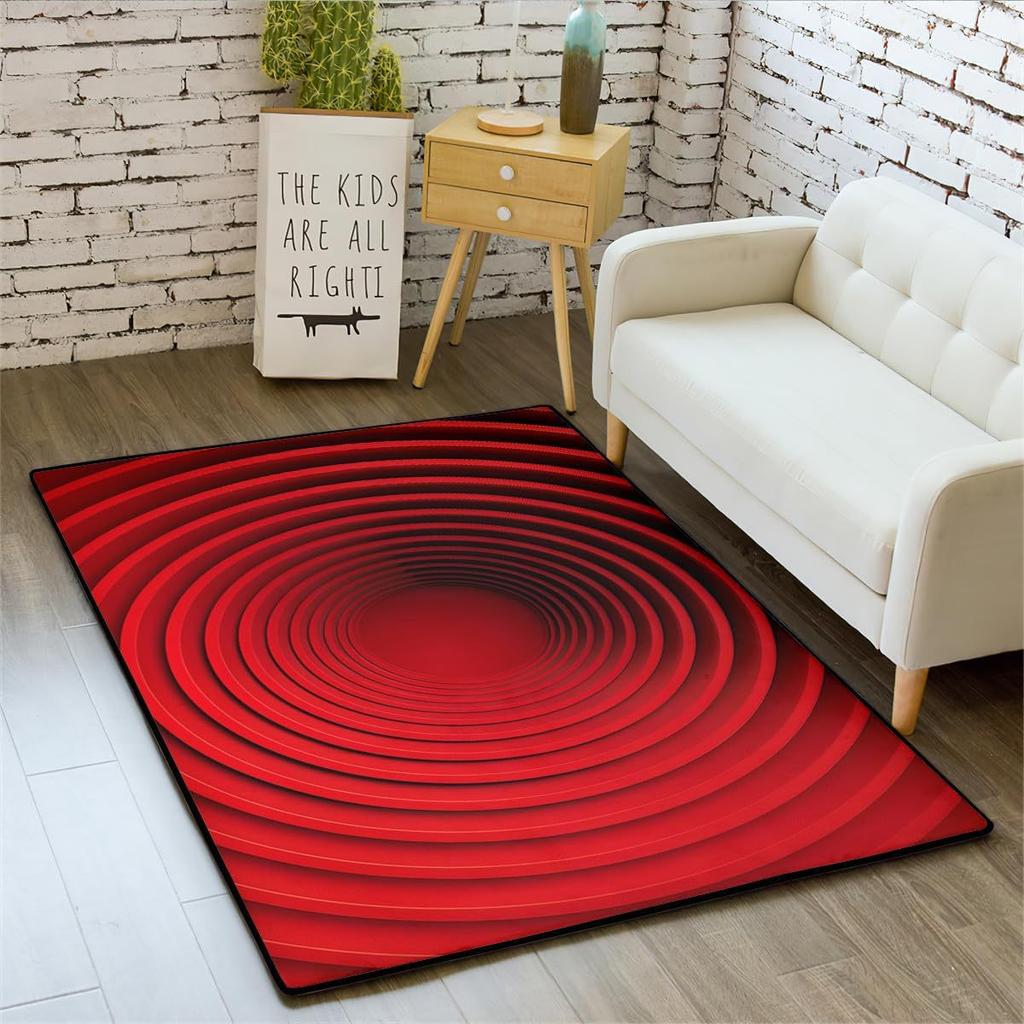 3D Optical Illusion Living Room Carpet Bedroom Living Room Anti-slip Floor Rug Soft Hallway Kitchen Floor Mats Home Decoration