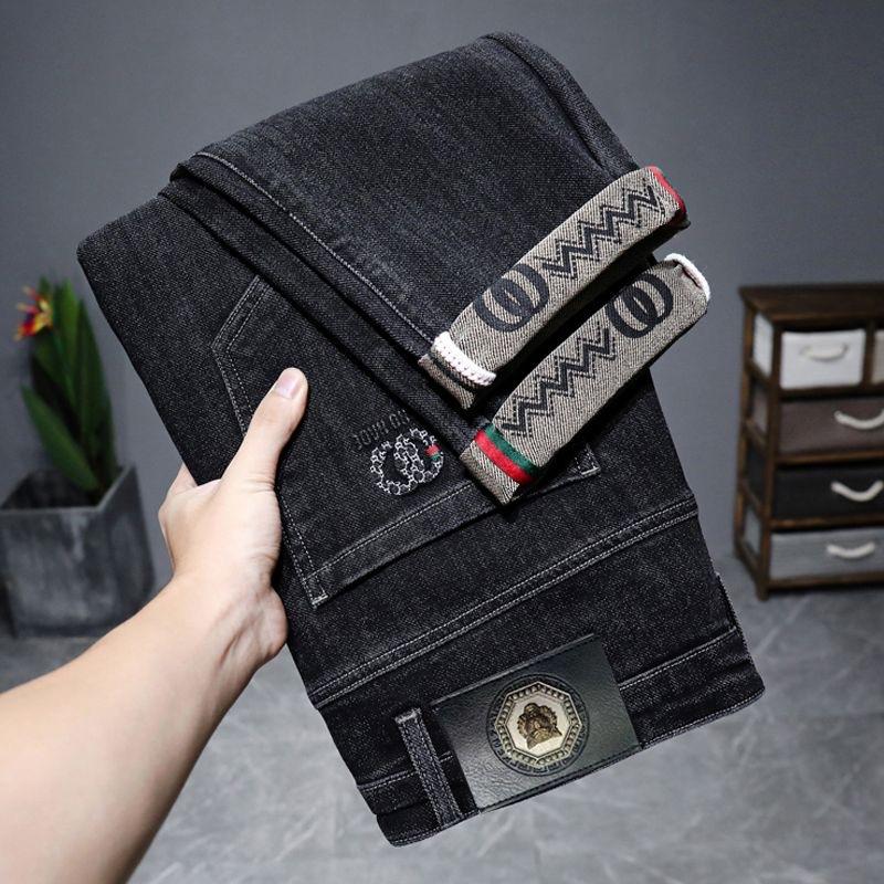 

Осень и зима новая мужская джинсовая одежда легкая и плотная облегающая мужская одежда мужские брюки эластичные узкие прямые брюки 28