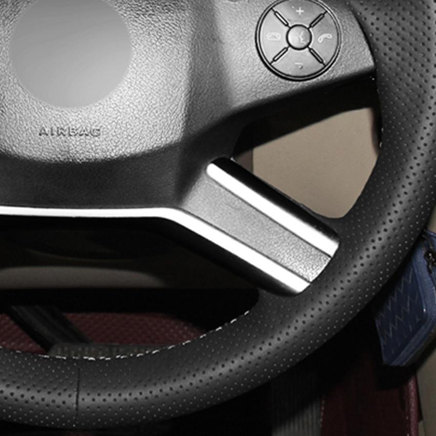 Buy Handstitched Black Artificial Leather Car Steering Wheel Cover