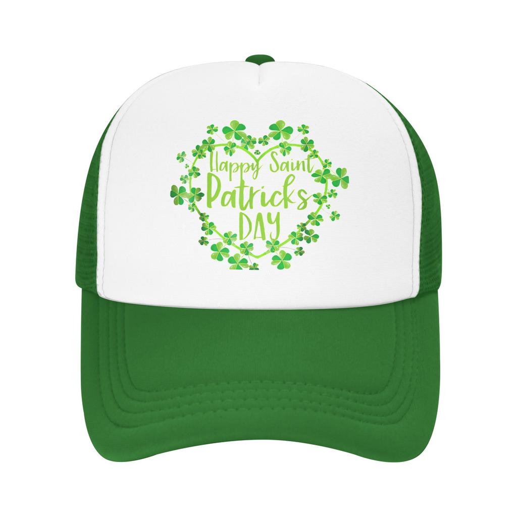Happy Saint Patricks Day  Outfits Mesh Trucker Hat Summer Breathable  Meshback Sun Caps Trendy Adjustbale