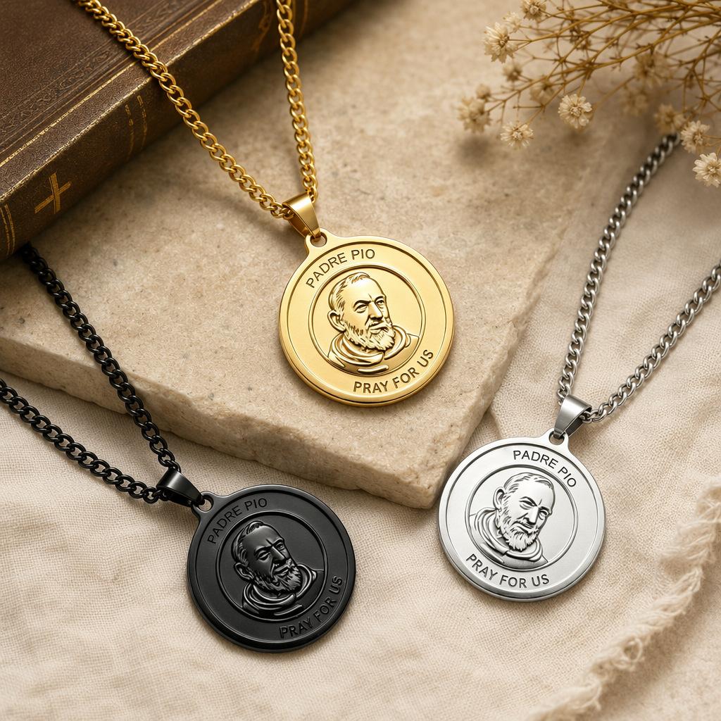 Padre Pio Round Brand Jewelry Accessories Pendant Necklace