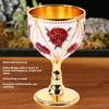 2pcs Silver White Blue Metal Embossed Wine Glass Alloy Retro Metal Wine Cup  Home Decor