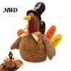 Fall Turkey Toy Plush for Thanksgiving, Harvest Festival Stuffed Thanksgiving Ornaments with Pilgrim Hat, Plushie Table Centerpiece Decoration Knitted