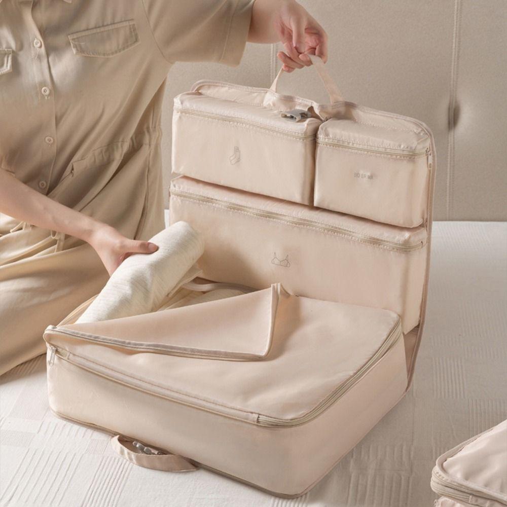 Подвесные упаковочные кубики для одежды сжимаемая сумка-органайзер для багажа органайзер для чемодана для путешествий розовый 1346₽
