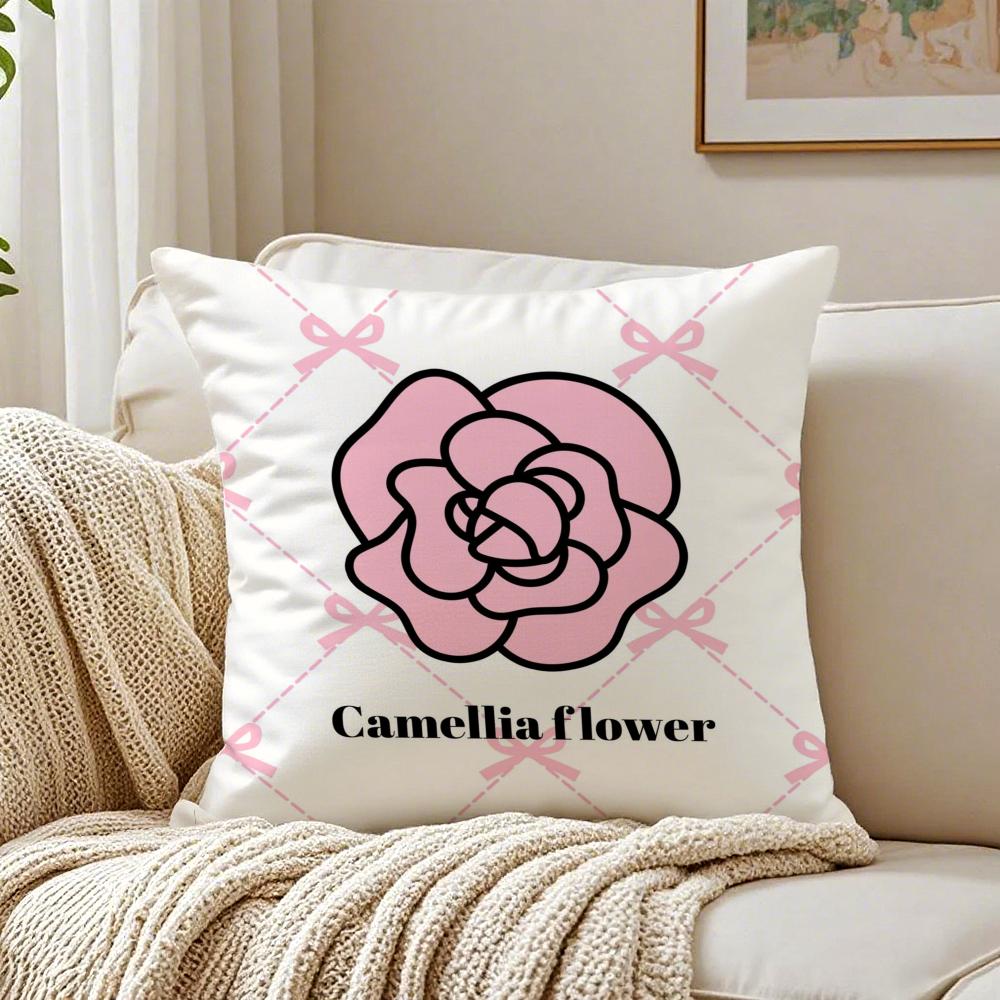 Hot Selling Camellia Highend Printing Cushion Cover Pillowcase Antidustmite Living Room Sofa Decor Cushion Room