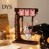 Unique Book Lover Gifts Wooden Tree Calendar Desk Ornament, Flippable Number Reading Goal Tracking Halloween Ghost Ornament Tabletop Decor,
