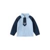 Children's Clothing Spring and Autumn Boys' Shirt with Tie Children's Preppy Style Long Sleeves Shirt Children Lapel Color Matching Top