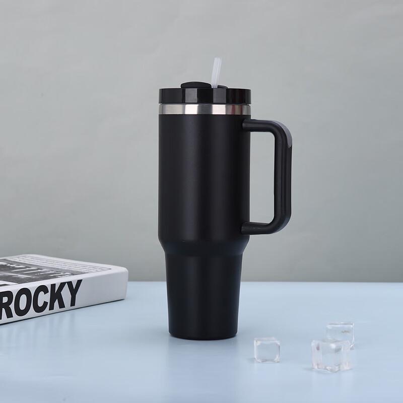 MRSIKEY 40oz Insulated Stainless Steel Tumbler with Handle and Straw