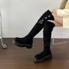 thick-soled long boots women's autumn and winter new thick-heeled long boots knight boots two wear folding fashion boots