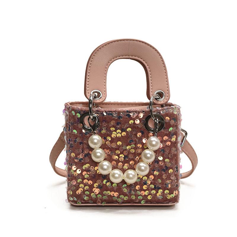 Korean Style Fashion Glitter Girls Shoulder  Sweet Pearl Crossbody  Mini