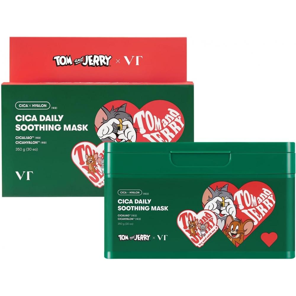Vt Cosmetics Успокаивающая маска на каждый день с центеллой Азиатской  Издание Tom And Jerry
