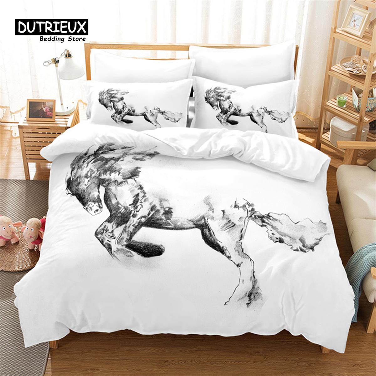 

Cartoon Animal Bedding Set, 3Pcs Duvet Cover , Soft Comfortable Breathable Duvet Cover, For Bedroom Guest Room Decor EU single(135x200cm)