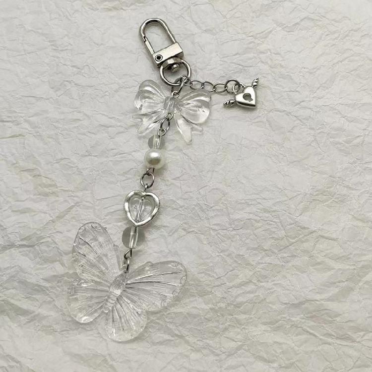 Unique Anime Keychain with Butterfly Bell Pendant Charm for Cosplay Enthusiasts