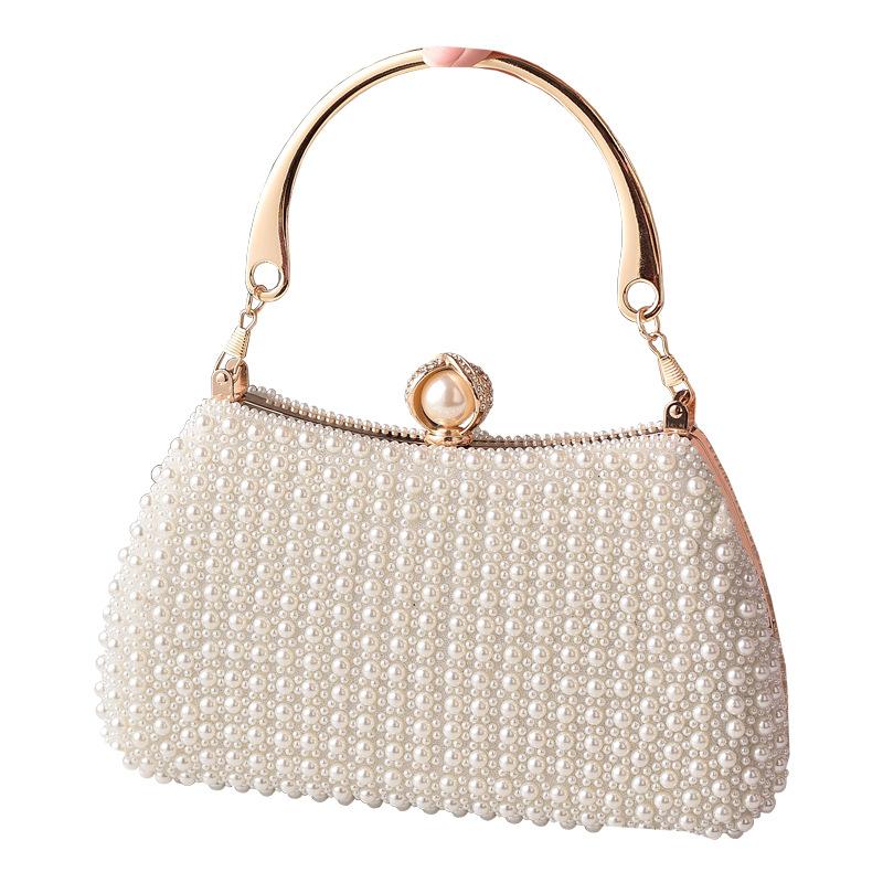 Bolso de Mano Perlado para Boda Fiesta de Cumpleaños Bolso de Noche Embrague de Perlas para Boda - Bolso Cruzado de Mano para Banquetes de Cumpleaños