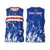 Herren Basketball Sport Kap Verde Flagge Laufen Fitness Multifunktions Trikot Ärmelloses Hemd Benutzerdefinierter Name Nummer Exklusiv