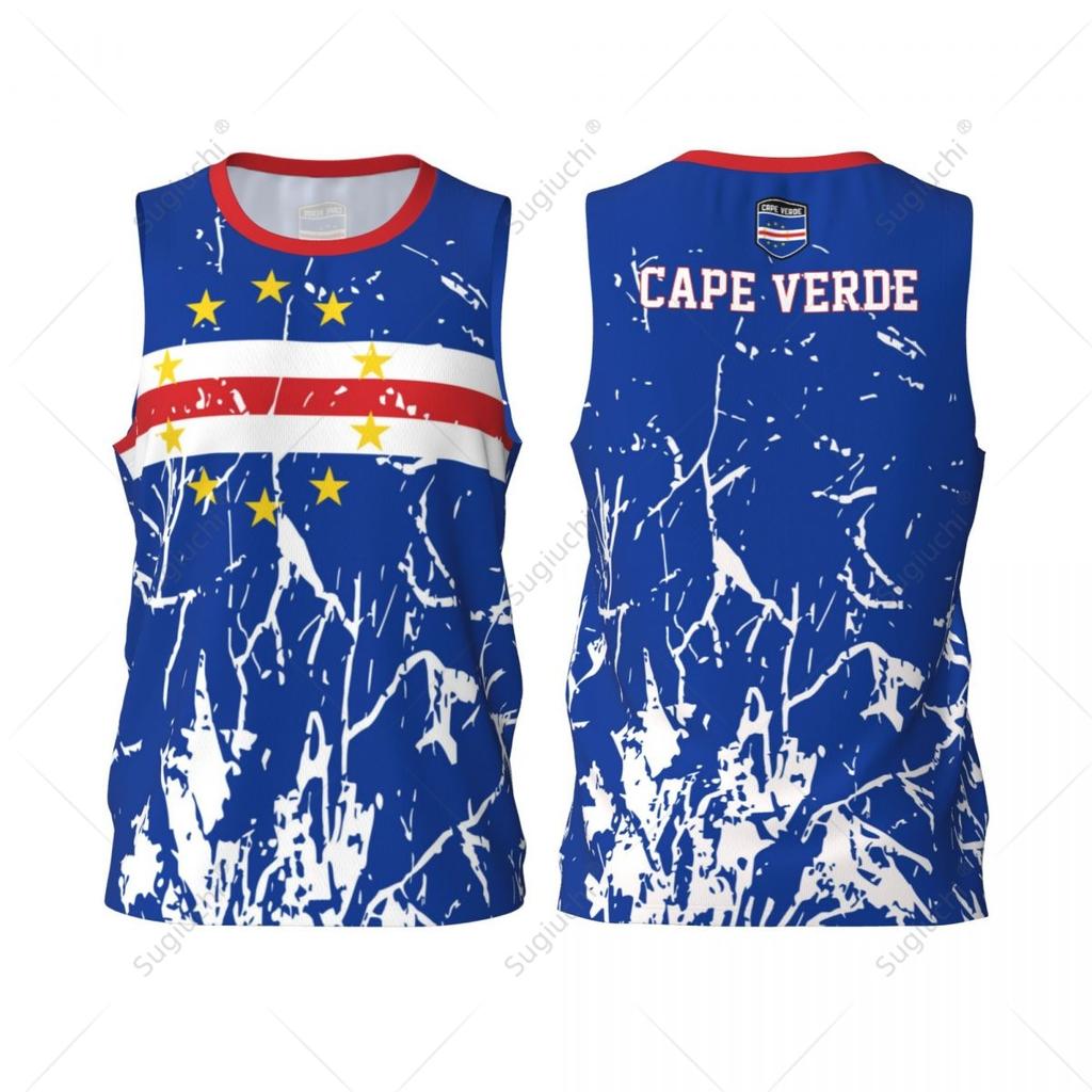 Herren Basketball Sport Kap Verde Flagge Laufen Fitness Multifunktions Trikot Ärmelloses Hemd Benutzerdefinierter Name Nummer Exklusiv