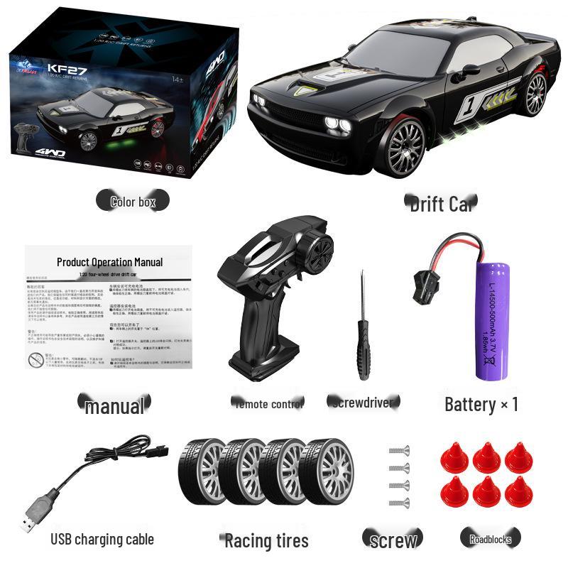 

High-Speed RC Drift Car: 4WD Stunt Racing with Lights - Remote Control Toy