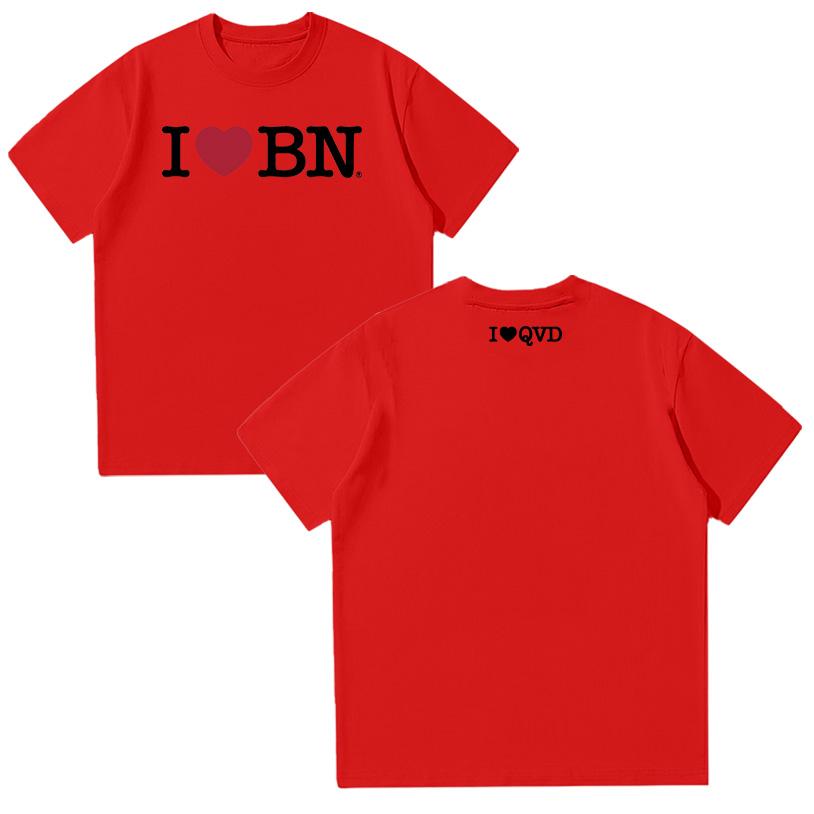Quevedo Tshirt "I LOVE BN" T Shirt Women Y2K T-shirt Summer Cotton Short Sleeve Tops Fashion Breathable Simple Clothing Casual