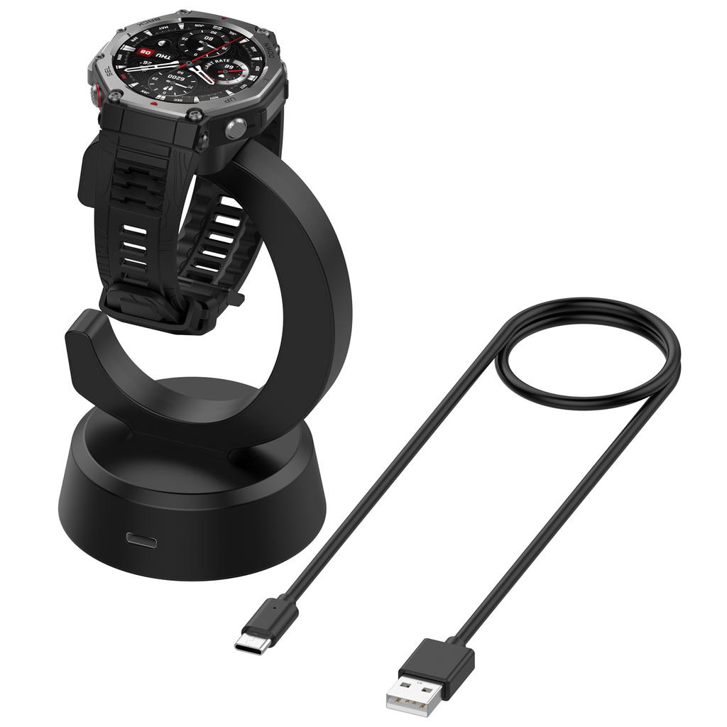 Ladekabel für Huami Amazfit T-Rex 3 Pro 48mm/44mm/3/Helio Armband/Balance Smartwatch Ladegerät C-Form Magnetischer Anschluss
