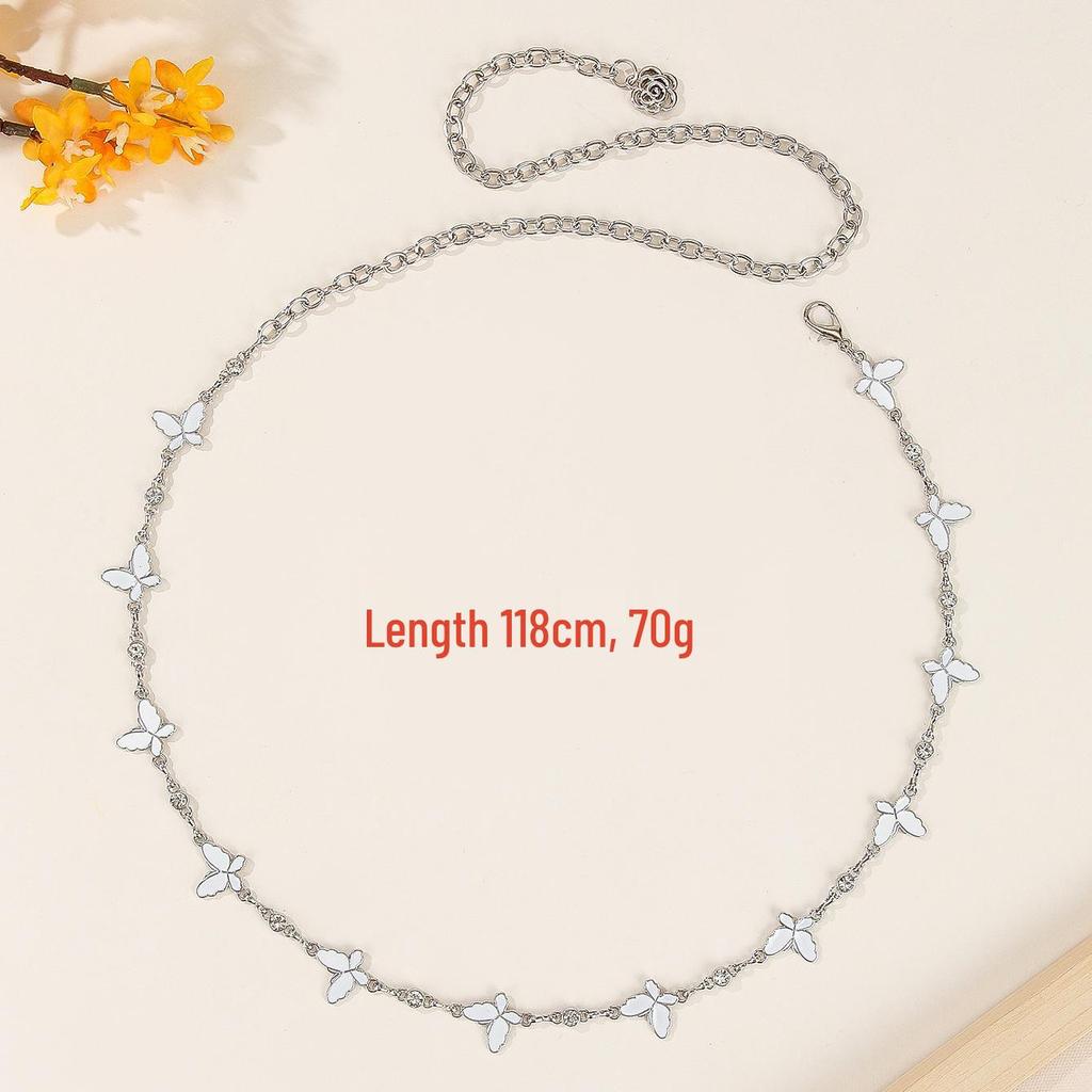 Damen Ethno-Stil Schmetterling Taillenkette: Modischer Metallgürtel für Rock oder Kleid