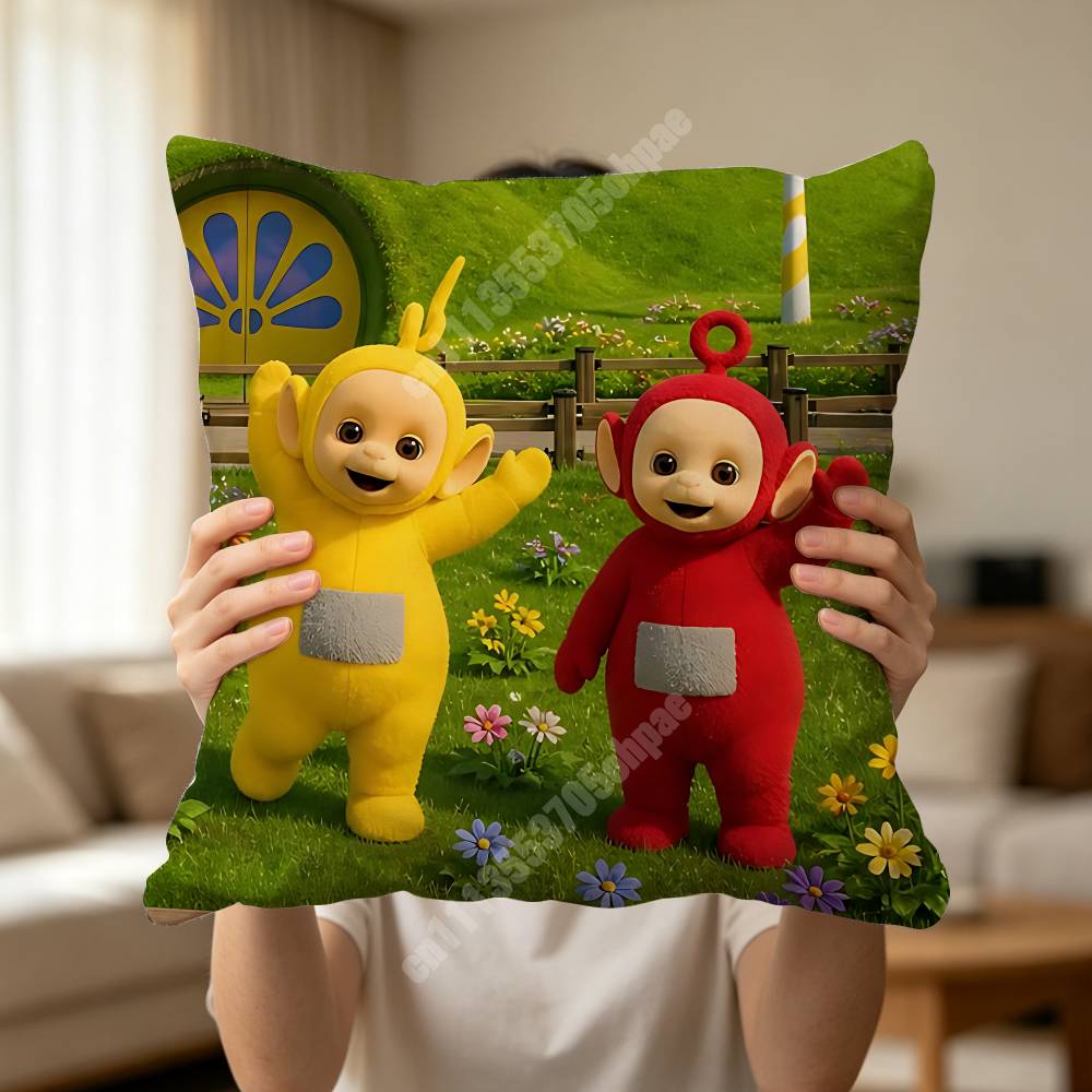 Kid Childhood Cartoon TTeletubbiES Sofa Couch Pillow Cover Cushion Case Cozy Bedroom Accent Studio Furnishing