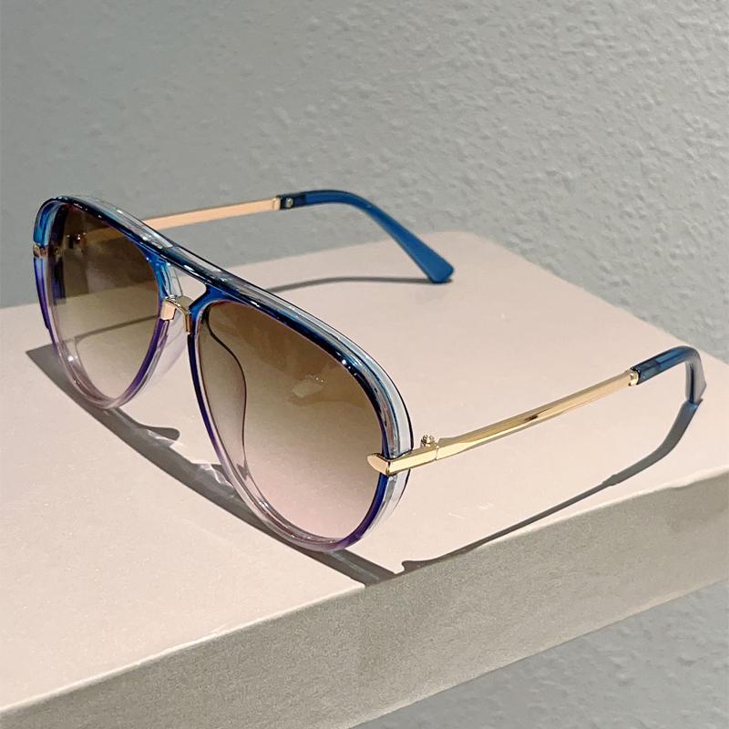 KAMMPT Vintage Pilot Sunglasses Men 2025 New Fashion Multi-color Gradient Shades Women Trendy Casual Outdoor Decor Sun Glasses