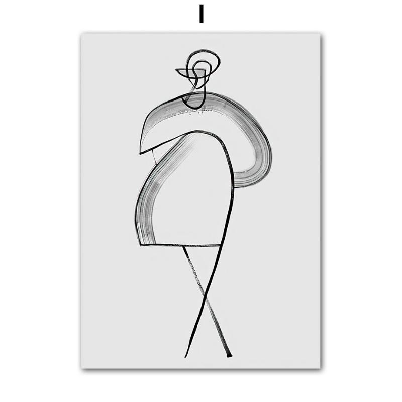 

Абстрактное искусство Синие винтажные постеры и принты Линия Девушка Настенное искусство Холст Живопись Картины для гостиницы Бара для гостиной Домашний декор 21cm×30cm NoFrame