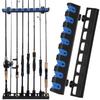 1 pair Horizontal Fishing Rods Storage Rack Wall Mount Fishing Poles Holder Stands For Garage 8-Rods Vertical Plastic Holders 4