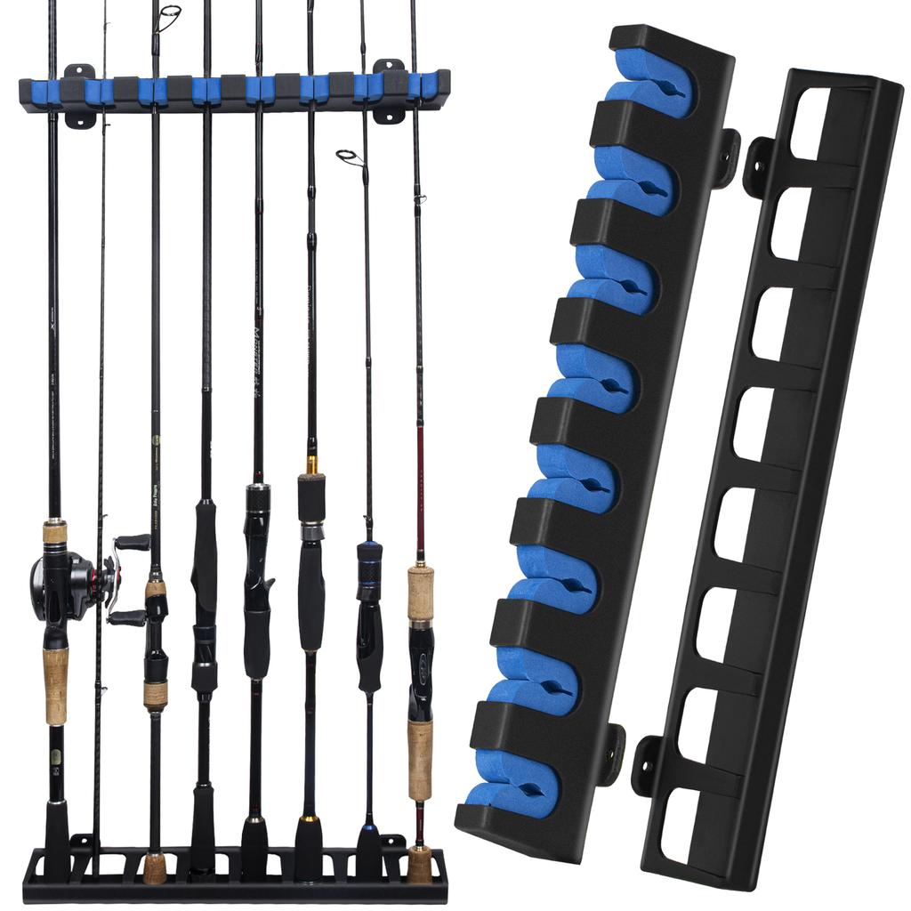 1 pair Horizontal Fishing Rods Storage Rack Wall Mount Fishing Poles Holder Stands For Garage 8-Rods Vertical Plastic Holders 4