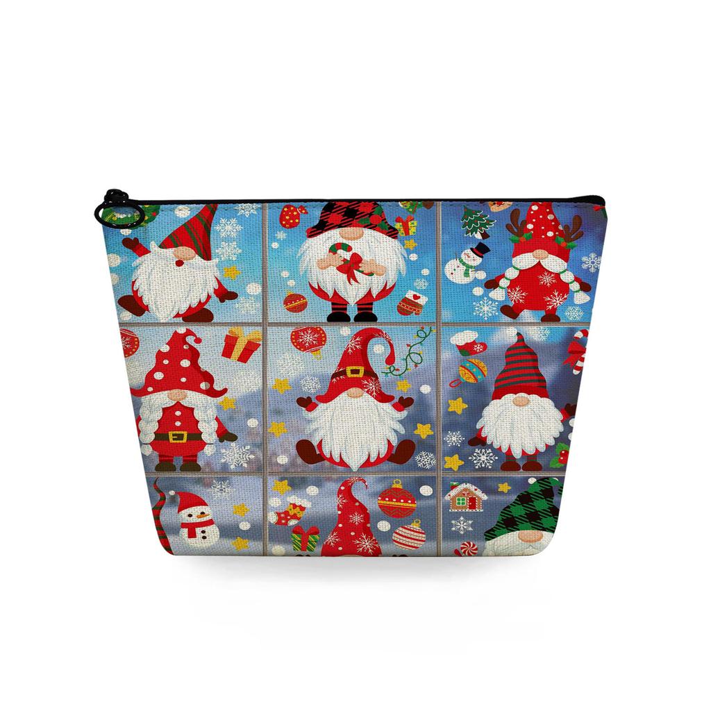 Women Christmas Snowman Print Cosmetic Bag Toiletries Organize Travel Storage Case  6367