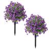 Sfera Topiaria Viola Artificiale con Picchetto per Piante Finte Viola da Esterno Arbusti Piante Finte Realistiche Resistenti ai Raggi UV per Giardino Cortile Portico